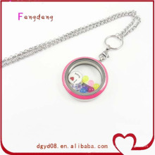 12 kinds of colour 30mm floating enamel locket pendant